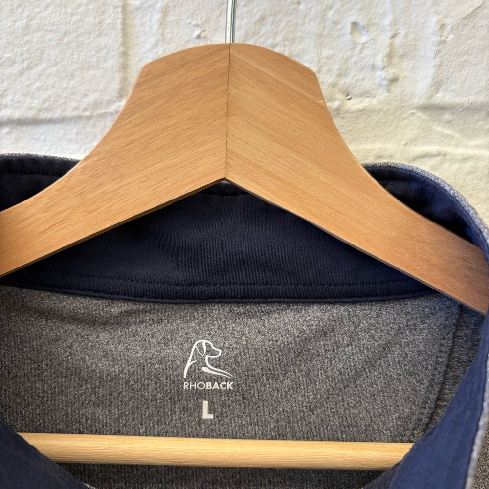 Rhoback || Performance Q-Zip Pullover Quarter Zip 1/4 Boars Head Gray Large - Picture 3 of 8